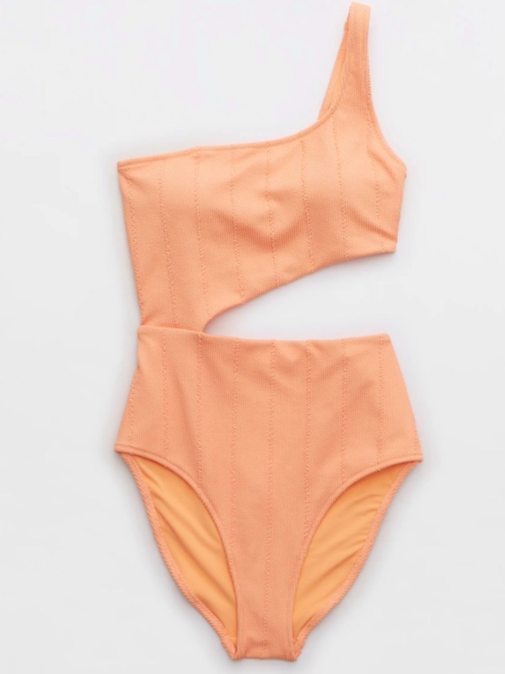 Aerie One-Shoulder Ribbed One-Piece Swimsuit - L Tall
